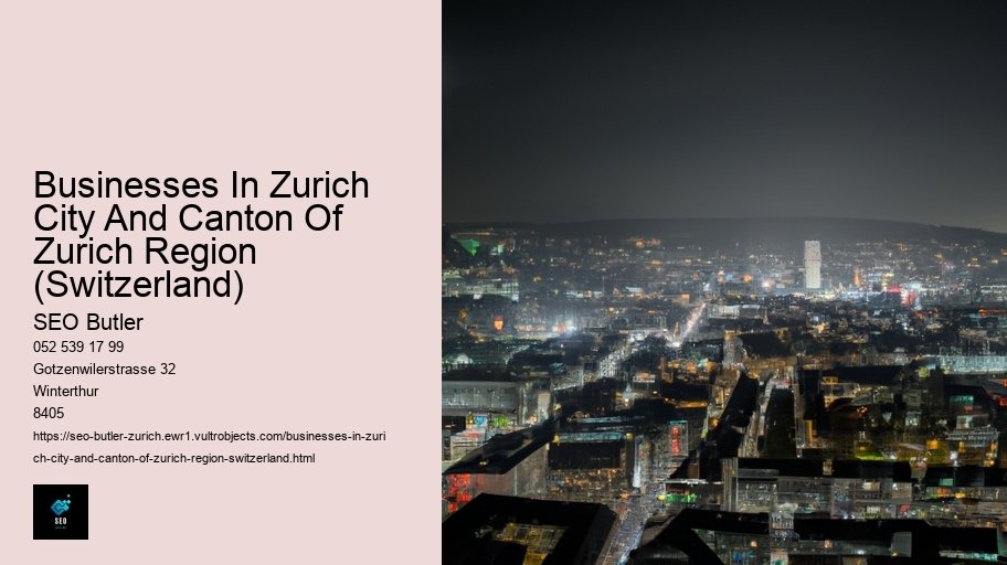 Businesses In Zurich City And Canton Of Zurich Region (Switzerland)